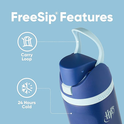 Owala Harry Potter FreeSip Insulated Stainless Steel Water Bottle with Straw, BPA-Free Sports Water Bottle, Great for Travel, 24 Oz, Ravenclaw