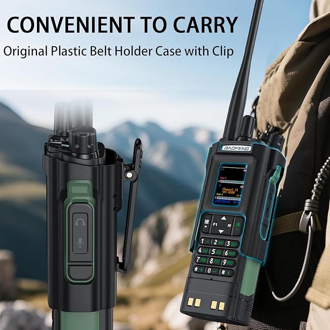 BAOFENG dm32, dmr Radio Handheld USB-C Charging GPS 10W walkie Talkie Long Range,Emergency Rescue & Outdoor Sports dm-32uv Radio (1 Pack Green+Back Clip)