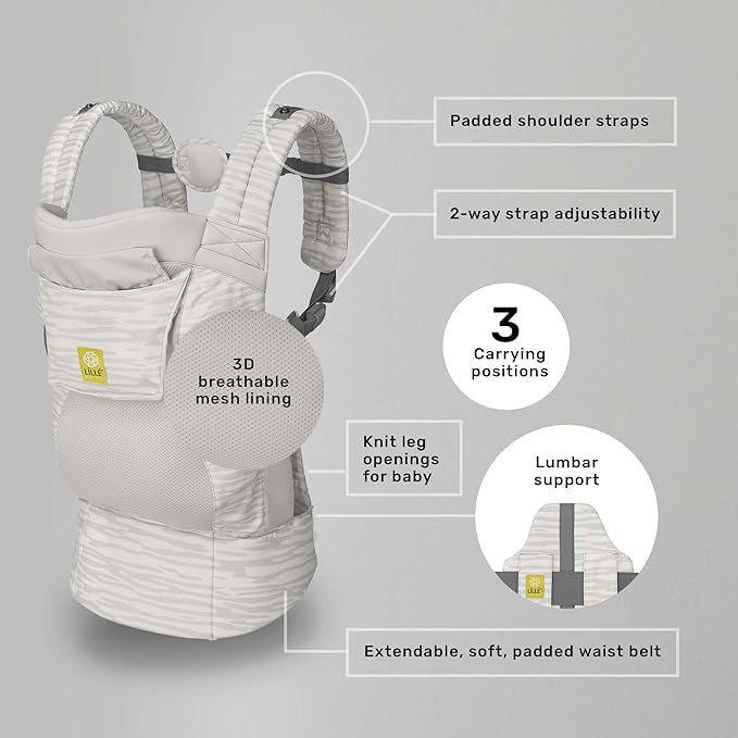 LÍLLÉbaby 3-in-1 Ergonomic CarryOn Airflow Toddler Carrier with Lumbar Support & Breathable Mesh Lining (25-60 lbs), Supportive & Comfortable, Multi-Position Carrying for Hiking & Travel (Marble)