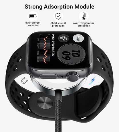 Temdan for Travel Vacation Essentials,3 in 2 USB C Cable for Apple Watch Charger/iPhone 17 Charger/Lightning,Multi Charging Cable Cord,Camping Essentials,Designed for iWatch &iPhone 16-12-5FT Black