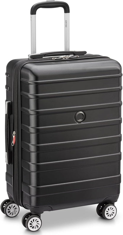 DELSEY PARIS Margot Hardside 3-Piece Set, Expandable Luggage with 4 Spinner Wheels, Lightweight Suitcase, 21" Carry-On, 24" Checked Medium, 28" Checked Large, Black