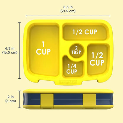 Bentgo Kids Prints Leak-Proof, 5-Compartment Bento-Style Kids Lunch Box - Ideal Portion Sizes for Ages 3-7, Durable, Drop-Proof, Dishwasher Safe, & PFAS & BPA-Free Materials (Space)