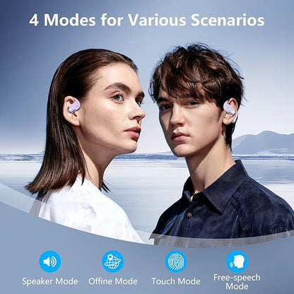 Open Ear Headphones,Over Ear Buds Clip Wireless Earbuds Bone Conduction Built-in Mic Earhook,Bluetooth 5.4 LED Display,60H Playtime Touch Control Design for Cycling,Running,Workout Fitness,office