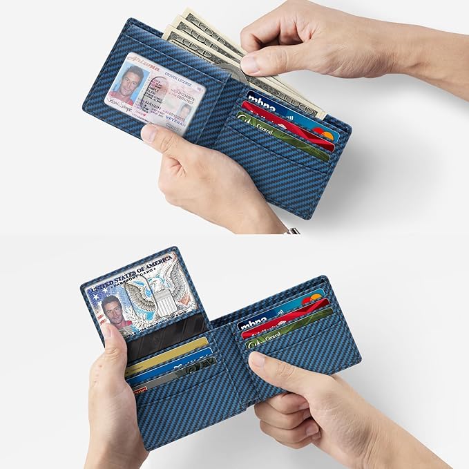Zitahli Wallet for Men 12 Card Holder Slim Rfid Leather 2 ID Window Wallets With Gift Box Men's Accessories