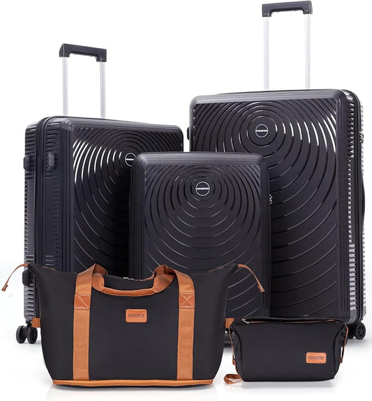 Luggage Sets 5 Piece,Lightweight,Impact-Resistant,Wear-Resistant Suitcases with Wheels, Hardshell Suitcase Set with Spinner Wheels, PP Carry on Luggage Set with TSA Lock, Travel Luggage