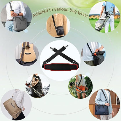 ZINZ Bag Shoulder Strap 78" with Ultra Cushion Breathable Pad,Durable Strap with Double Adjustable Buckles and Metal Hooks for D-ring Bags,Ideal for Individuals 5'11"and Taller,Black Red