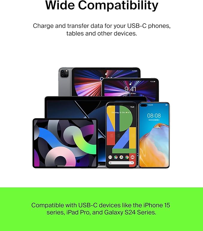 Belkin USB C to USB A Cable, 3.3ft, 15W - Type C Charger, iPhone Charger Cord, Braided, Flexible for iPhone 17 & 16, Galaxy S25, Pixel 10, iPad Pro, AirPods Pro, Switch 2 & More, CarPlay - Black