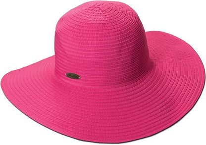 Panama Jack Women's Ribbon Floppy Packable Sun Hat, 4" Big Brim