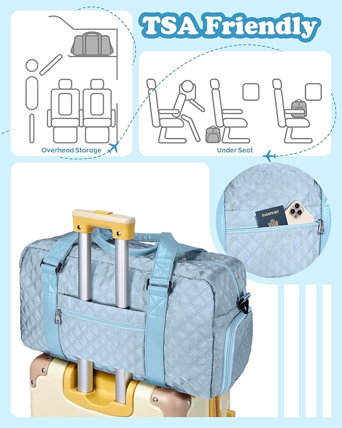 Initial Travel Duffle Bag Women Girls Gift: Personalized Weekender bags, Dance Cheer bag Sports for Girl, Kid Gymnastics Bags, Birthday Gifts for Women Girls Kids Teens Mom Teacher