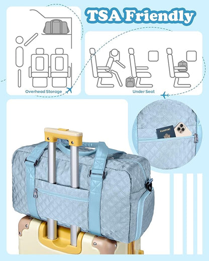 Initial Travel Duffle Bag Women Girls Gift: Personalized Weekender bags, Dance Cheer bag Sports for Girl, Kid Gymnastics Bags, Birthday Gifts for Women Girls Kids Teens Mom Teacher