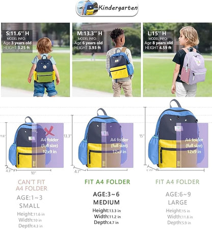 Kids Backpacks, Unisex, Multicolored, Medium, 13" H, 1L, Nylon, Modern, Cartoon, 3-5 Years, Elementary School, Travel, School