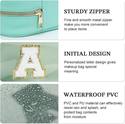 YOOLIFE Initial Clear Makeup Bag | Waterproof Large Travel Makeup Bag | Personalized Travel Beach Toiletry Bag | Car Organizer Essentials for Women Men | Teacher Girls Women Birthday Gifts Blue J
