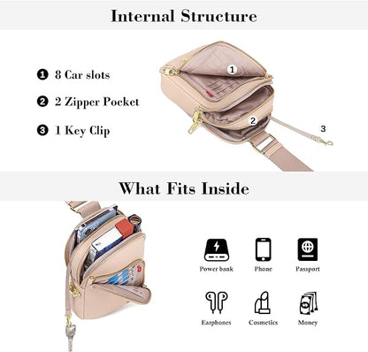 INICAT RFID Blocking Sling Bag,Anti Theft Crossbody Bags for Women,Travel Gifts Cross Body Purses Vegan Leather