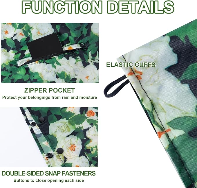 Hooded Rain Ponchos for Adult - Rain Coat and Rain Jacket with Waterproof Pocket and Zipper