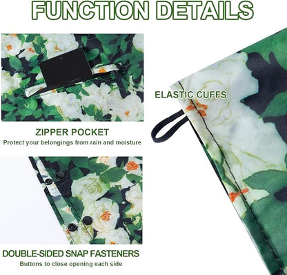 Hooded Rain Ponchos for Adult - Rain Coat and Rain Jacket with Waterproof Pocket and Zipper