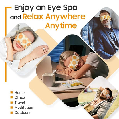 20 Packs Steam Eye Mask, Heated Eye Mask Warm Compress for Eyes, Disposable Self Heating Steam Mask Sleep, Spa, Travel Essentials & Relaxation Gifts for Women, Stocking Stuffers (Sweet Orange)
