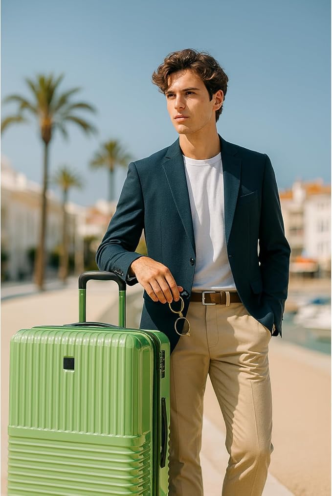World Traveler Dejuno Tonal 28-Inch Polycarbonate Lightweight Hardside Expandable Spinner Luggage Suitcase with TSA Lock - Matcha