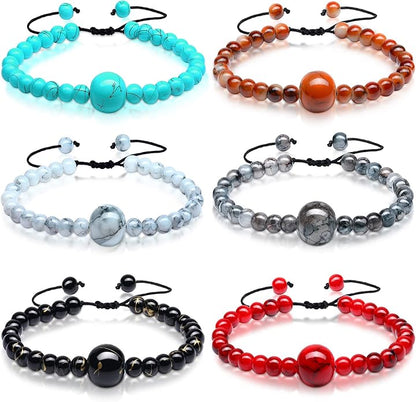 Sureio 6 Pcs Motion Sickness Bands Bracelet Anti Nausea Adjustable Wristband for Cruise Ship Essentials Seasickness Adult