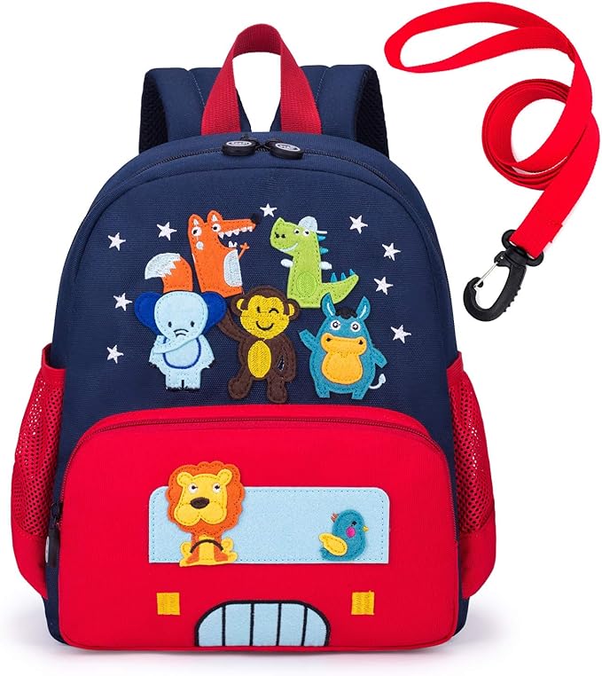 willikiva Cute Zoo 3d Kids Backpack for Boys and Girls Toddler Backpack Bags(Red Small Size,Age 1-2)