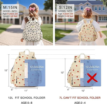 STEAMEDBUN Corduroy Toddler Backpack for Girls 2-4: Kids backpack for Boys Girls - 12 inch Preschool Kindergarten Backpacks - Daisy