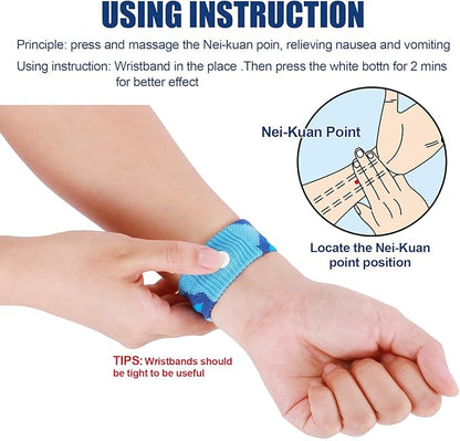 LYJEE Motion Sickness Bands for Kids, Travel Sickness Relief Wristbands, Anti-Nausea Wristbands for Car or Sea Sickness
