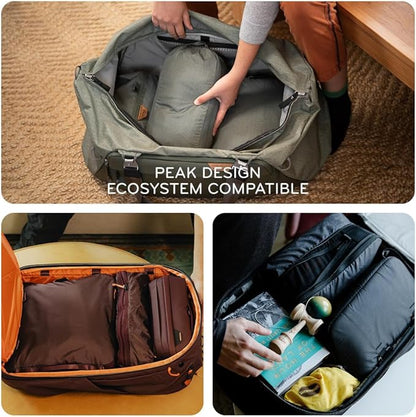 Peak Design Packing Cube, Sage, Weatherproof Luggage Cube with Dual Compartment Organization, Expansion and Compression, Zipper Opening, Travel Organizer for Men and Women, Size M