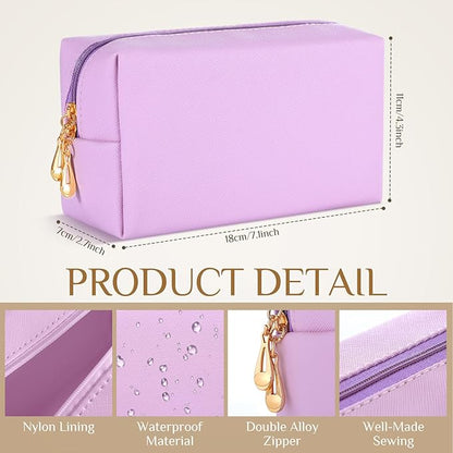 Cunno 100 Pcs Makeup Bags Bulk PU Leather Cosmetic Pouch Christmas Small Pouch Bag DIY Toiletry Bags Preppy Aesthetic Travel Storage Organizer for Women Travel Christmas Party Gift(Pastel)