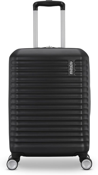 American Tourister Stratum 3.0 Carry-On Spinner, Airline Approved, Durable Hardside Luggage, Expands 1.5", RightHeight™ Adjustable Handle, Black