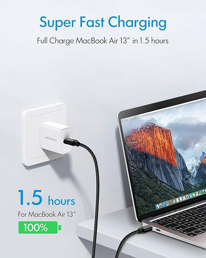 CLEEFUN Short USB C to USB C Cable 60W, USBC to USBC, [5-Pack, 1 ft] Type C to C Charger Cord Fast Charging for iPhone 16 15 Pro Max/Plus, for Samsung Galaxy S24 S23, for iPad/MacBook Pro/Air