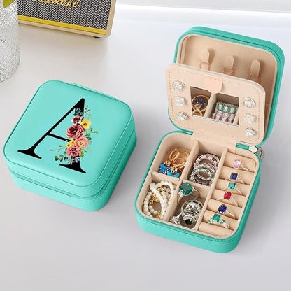 Parima Gifts for Her - Teen Girl Gifts, Small Jewelry Case for Girl, Jewelry Box for Teenage Girl, Birthday Gifts, Personalized Gifts - Letter A, Blue