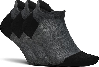 Feetures Elite Max Cushion No Show Tab Ankle Socks - Sport Sock with Targeted Compression