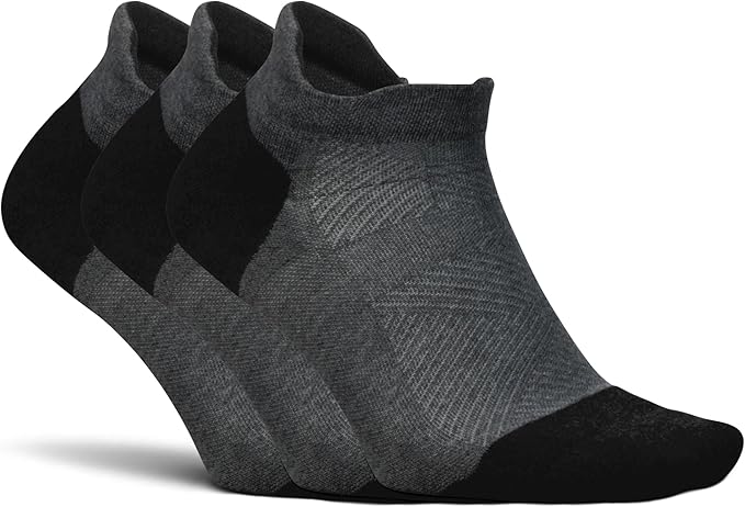Feetures Elite Max Cushion No Show Tab Ankle Socks - Sport Sock with Targeted Compression