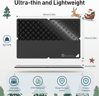 2025 [Apple MFi Certified] (iOS Only) Bluetooth Tracker Smart Card for Apple Find My iPhone Wallet GPS Tracker, 5-10 Years Staying Power, Keys Finder and Item Locator for Keys, Bags, Passport