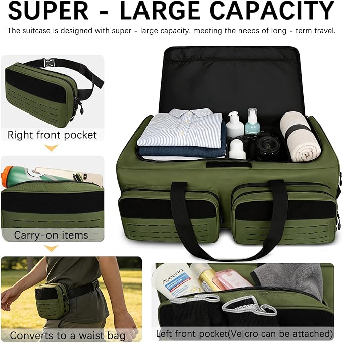 Rolling Duffle Bag with Wheels,120L Large Deployment Bag,Waterproof Military Duffle Bags for Tactical Military Deployment Camping