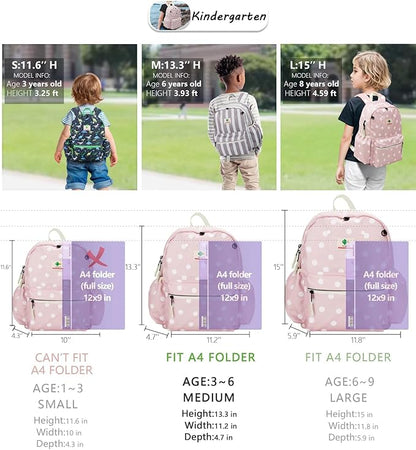 Kids' Backpacks for Girls & Boys - Kindergarten to Elementary School, Small Child Toddler Backpack, 14" H, Ages 3-6