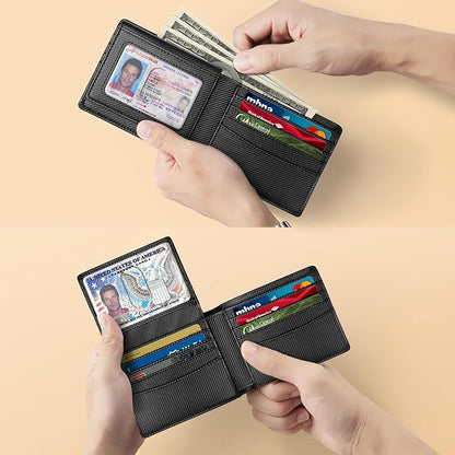 Zitahli Wallet for Men 12 Card Holder Slim Rfid Leather 2 ID Window Wallets With Gift Box Men's Accessories