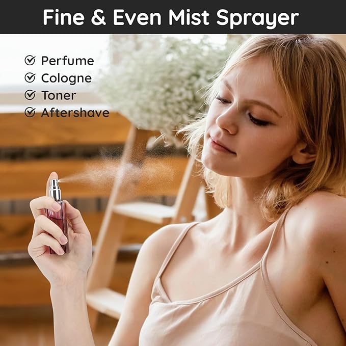 Segbeauty 2pcs Travel Perfume Bottle, 20ml Mini Perfume Refillable Bottle Empty, Portable Leakproof Glass Atomizer Sprayer for Perfume Cologne Fine Mist Sprayer Travel Kit Makeup Spray Bottles Set