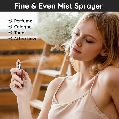 Segbeauty Atomizer Sprayer for Perfume, 5pcs 20ml Empty Cologne Travel Bottle Refillable, Glass Perfume Bottles Sprayer Pocket Sample Spray Bottle for Fragrance Cosmetic Toiletries Liquid Mixture