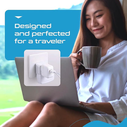 Ceptics UK Travel Plug Adapter, 2 in 1 Type G Adapter, US to UK Adapter, Ireland, Dubai Travel Adapter with Dual USA Inputs, CE, RoHS - HK Outlet Adapter, 3 Pack