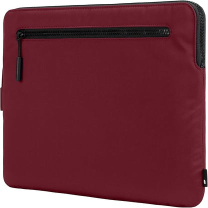 Incase Compact Laptop Sleeve with Flight Nylon - 14-inch MacBook/Laptop & iPad/Tablet Sleeve - Faux Fur Lining, Lightweight, Durable, Weather Resistant, Slip Pocket for Accessories - Cosmic Red