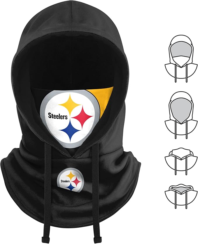 NFL Team Logo Team Color Drawstring Winter Cap Hooded Gaiter Balaclava Face Cover