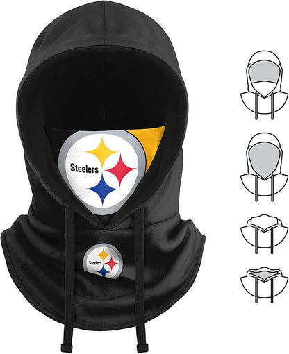 NFL Team Logo Team Color Drawstring Winter Cap Hooded Gaiter Balaclava Face Cover