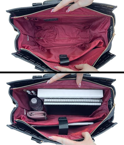 JKM and Company Alligator Compatible With Computer iPad, Laptop Tablet Rolling Tote Bag Briefcase Carryall Bag