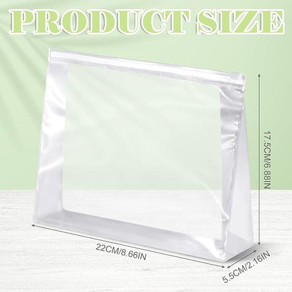 Xuniea 50 Pcs Mini Clear Makeup Bag Small Clear Zipper Pouch Travel Plastic Cosmetic Organizer Waterproof for Toiletries Swimsuit Bikini Bathing Suit(8.6'',Transparent)
