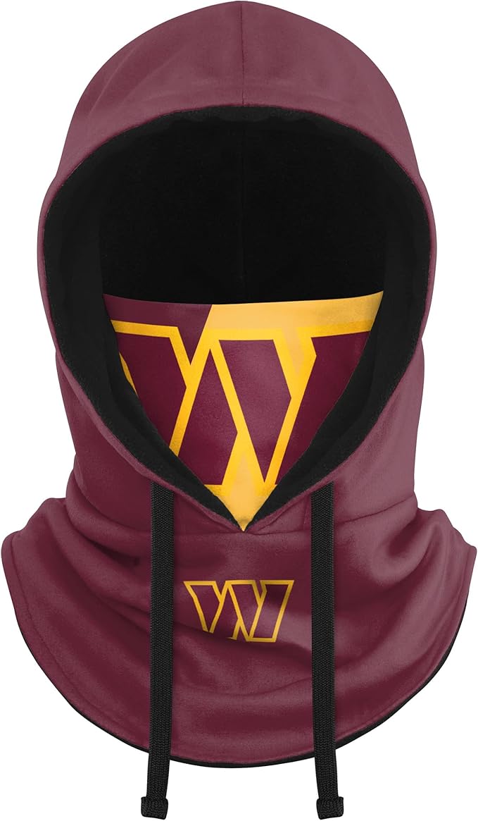 NFL Team Logo Team Color Drawstring Winter Cap Hooded Gaiter Balaclava Face Cover
