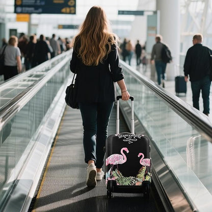 WUJIAONIAO Travel Luggage Cover Baggage Suitcase Cover Protector Skins 18-32 Inch (Flamingo A23, XL (for 29-32 inch luggage))