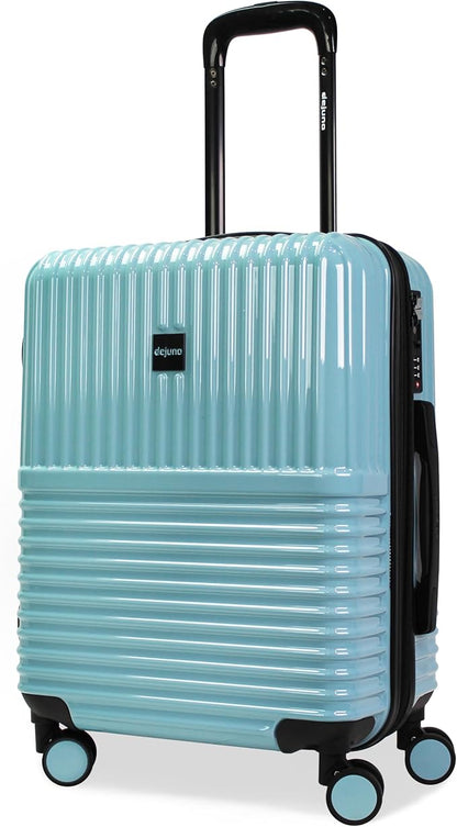 World Traveler Dejuno Tonal 20-Inch Carry-On Polycarbonate Lightweight Hardside Expandable Spinner Luggage Suitcase with TSA Lock - Glacier