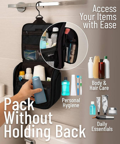 DD D&D Wanderlust D&D Hanging Travel Toiletry Bag for Men and Women – Cosmetics, Makeup and Toiletries Organizer Kit with 10 Compartments