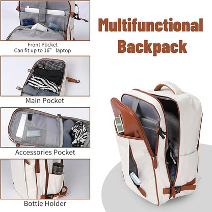 5-Piece Lightweight Luggage with Backpack Sets, ABS+PC Hard Shell Suitcase with TSA Lock & YKK Zipper (White, 20in/24in/28in/BP/TB)