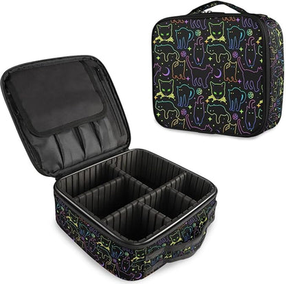MNSRUU Makeup Bag Witchcraft Black Cats Makeup Bag Organizer Travel Cosmetic Bag Portable Large Capacity Toiletry Bag for Women, Make Up Bags with Zipper